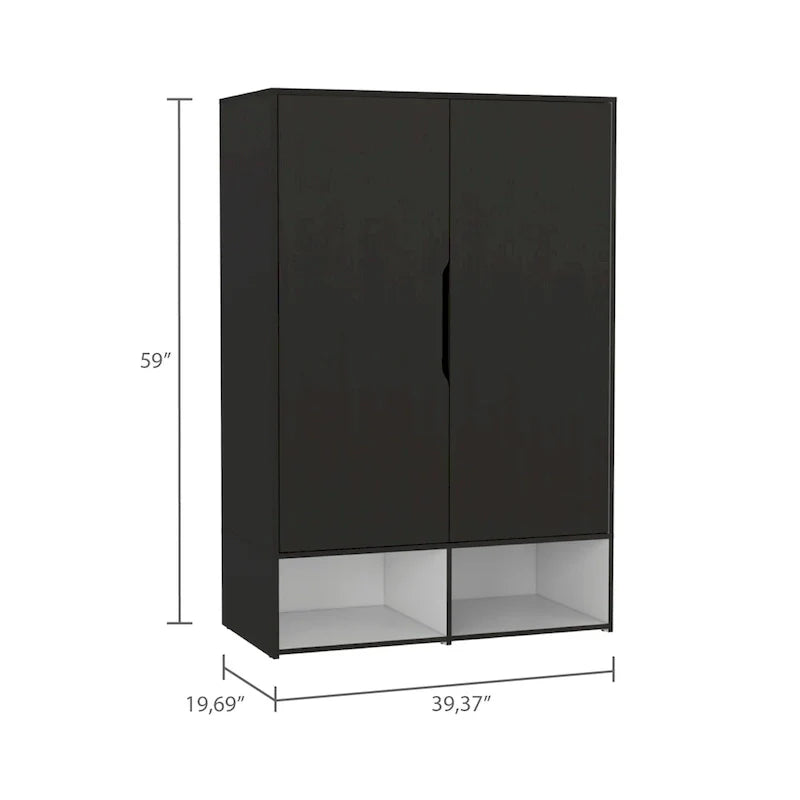 Rose Double Armoire avec tringle à vêtements