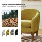 Poltrona a botte Augus Modern Boucle con gambe in legno massello di HULALA HOME