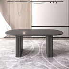 Okak 78IN Tavolo da Pranzo Estensibile per 4-8 Persone, Tavolo da Cucina con Base a Strisce di Legno, Tavolo Pieghevole per Soggiorno, Sala da Pranzo