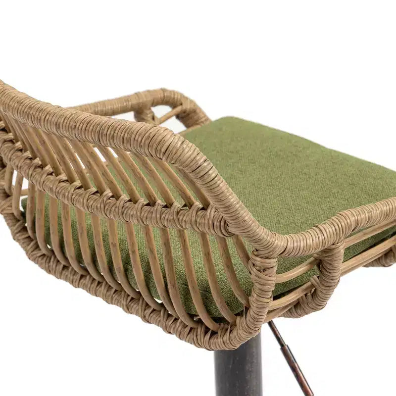 TUYOHW 25-33H Sgabelli da bar girevoli con altezza regolabile, sgabelli da bar in vimini con cuscino per cucina e home bar, capacità 113 kg