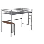 Lit superposé en métal une place sur deux places avec bureau, lit mezzanine une place avec lit inférieur double séparé pour enfants