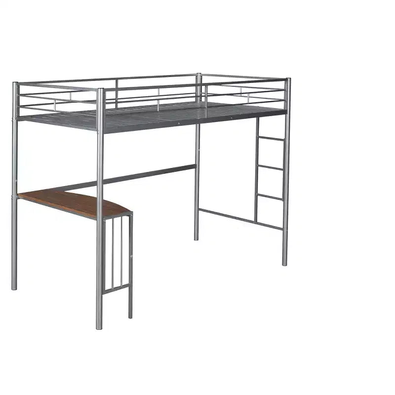 Lit superposé en métal une place sur deux places avec bureau, lit mezzanine une place avec lit inférieur double séparé pour enfants