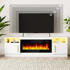 Mobile TV Bossin 70" con caminetto elettrico 36", Mobile TV per televisori fino a 80", 16 colori LED/Centro di intrattenimento