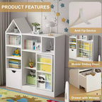 Organizer per bambini, Organizzatore per giocattoli e libri con 8 scomparti e cassetti estraibili - Ideale per sale giochi e camerette