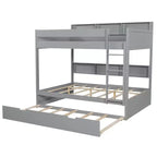 Luxystar Letto a castello moderno completo su completo con ripiani e letto estraibile