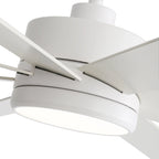 Ventilatore da soffitto nero da 65 pollici a 8 pale con luce LED e telecomando