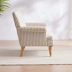 Fauteuil d'appoint avec accoudoirs roulés - Lot de 2 - Bleu/Gris/Marron