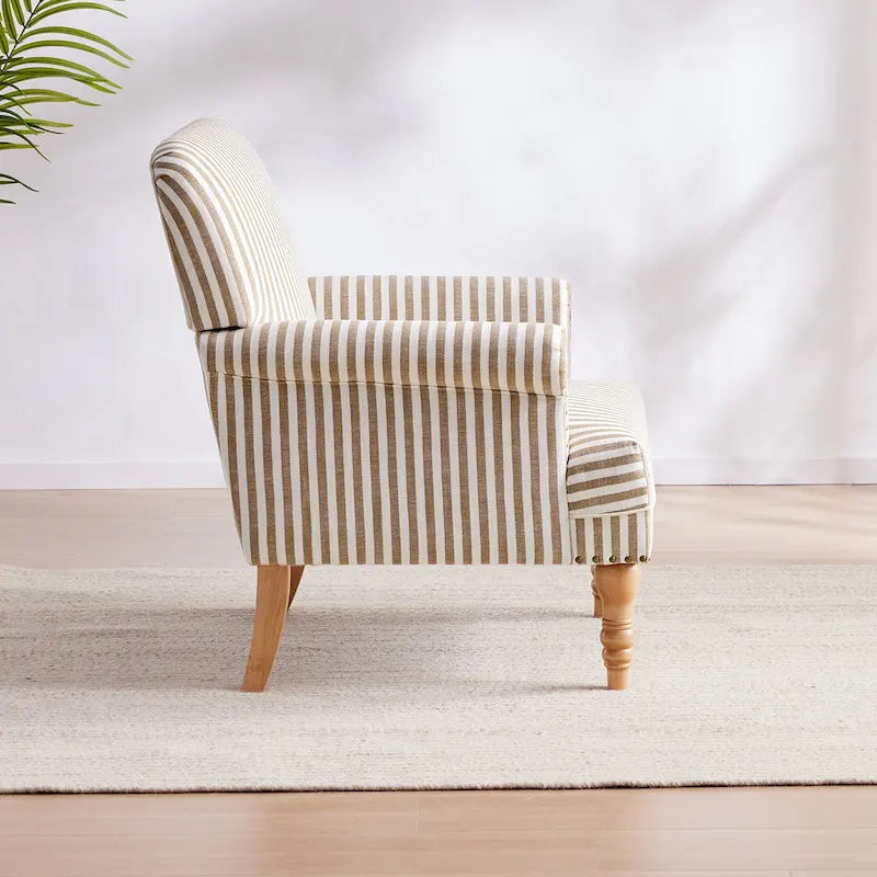 Fauteuil d'appoint avec accoudoirs roulés - Lot de 2 - Bleu/Gris/Marron