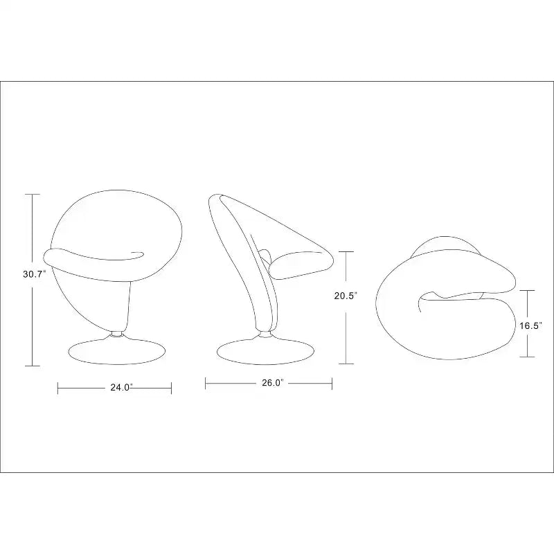 Set di 2 Poltrone Girevoli "Curl" in Misto Lana - Manhattan Comfort