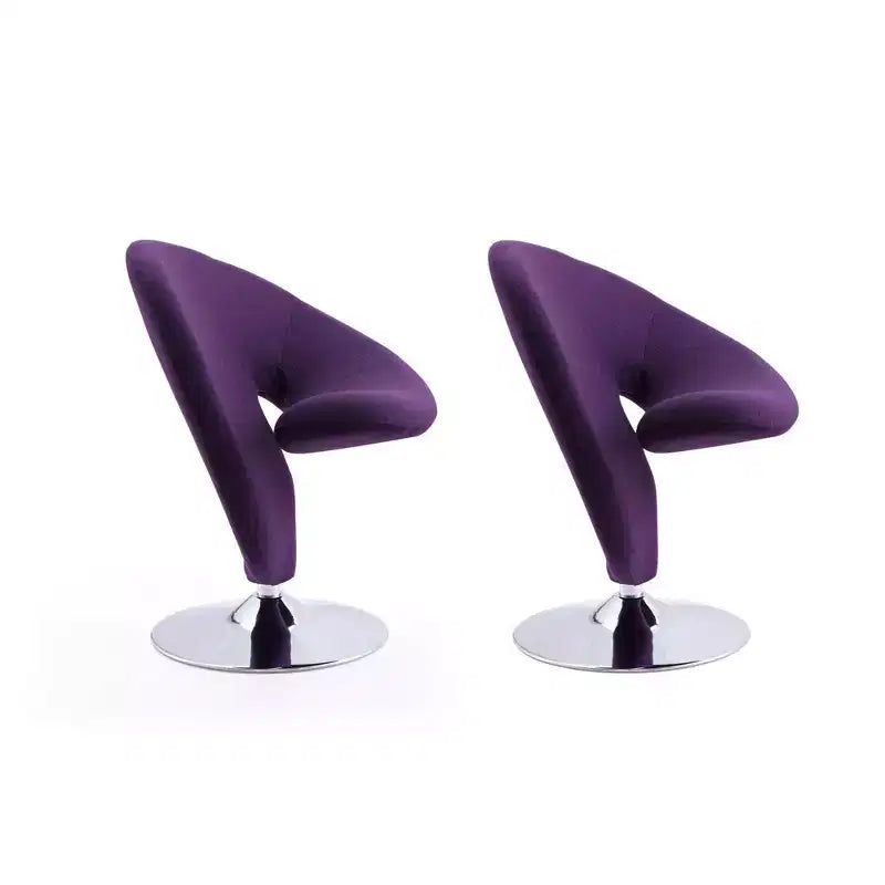 Ensemble de 2 fauteuils pivotants d'appoint Curl en mélange de laine - Manhattan Comfort