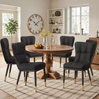 Bekrvio Sedie da Sala da Pranzo Set da 6, Moderne Imbottite in Ecopelle con Schienale Alto, Gambe in Metallo, Sedie da Cucina Senza Braccioli per Soggiorno Sala da Pranzo
