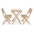 Ensemble bistrot pliant d'extérieur 3 pièces Cadiz Modern Coastal en bois d'acacia, par JONATHAN Y