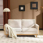 VINGLI Divanetto comodo in stile Mid-Century da 172 cm (68' W), divano a due posti con supporto a molla e struttura in legno massello, piccolo divano in tessuto a coste