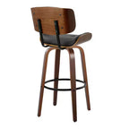 Ensemble de 2 tabourets de bar Lombardi Noyer/Noir - LumiSource : Hauteur fixe, Touffeté, Assise de 30,5, Milieu de siècle