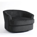 Set di 2 Poltrone Girevoli a Barilotto Oversize da 43" in Velluto a Coste Felpato con Cuscini