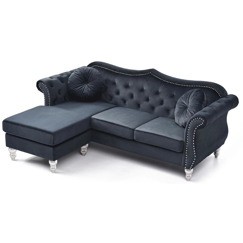 Divano Hollywood Velvet con Chaise Longue Reversibile