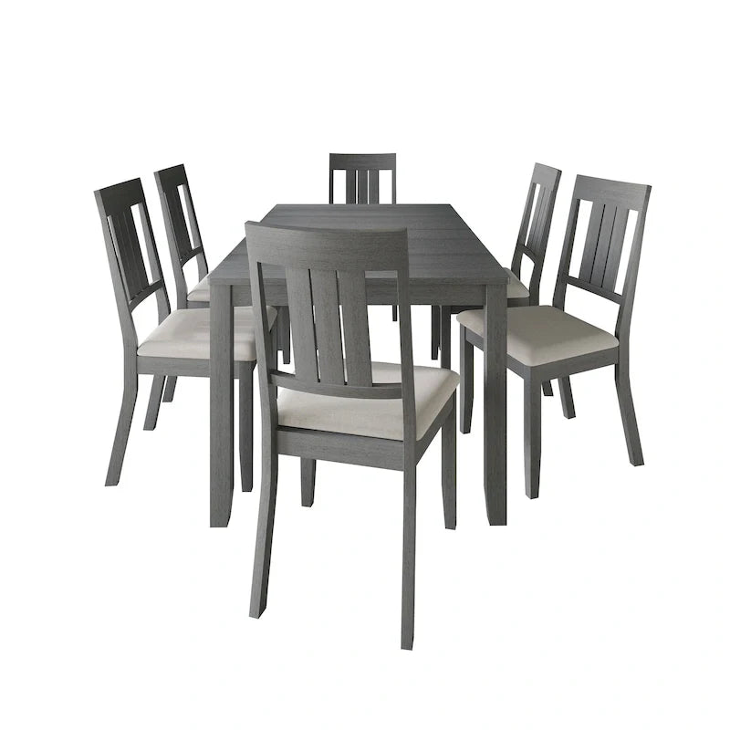 Set da pranzo classico in legno a 7 pezzi CraftPorch