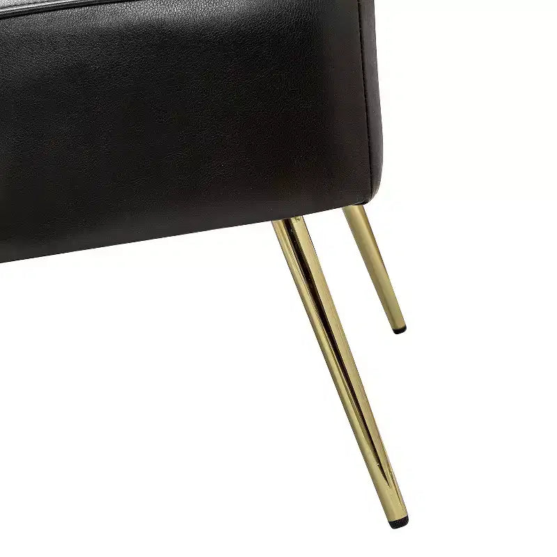 Divanetto con schienale alto contemporaneo 47, divano a 2 posti senza braccioli con gambe in metallo per soggiorno o camera da letto