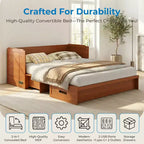 Mjkone Letto a Scomparsa Convertibile Matrimoniale Queen Size con Ricarica USB, Cassetti Contenitori, Materasso Escluso