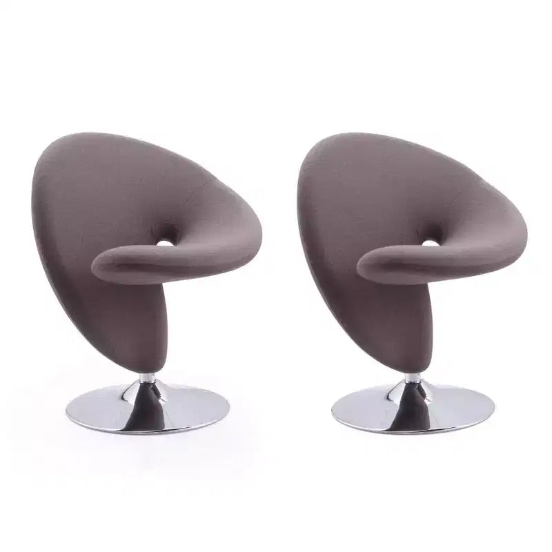Ensemble de 2 fauteuils pivotants d'appoint Curl en mélange de laine - Manhattan Comfort