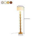 Lampadaire moderne décoratif à boules superposées avec abat-jour en tissu
