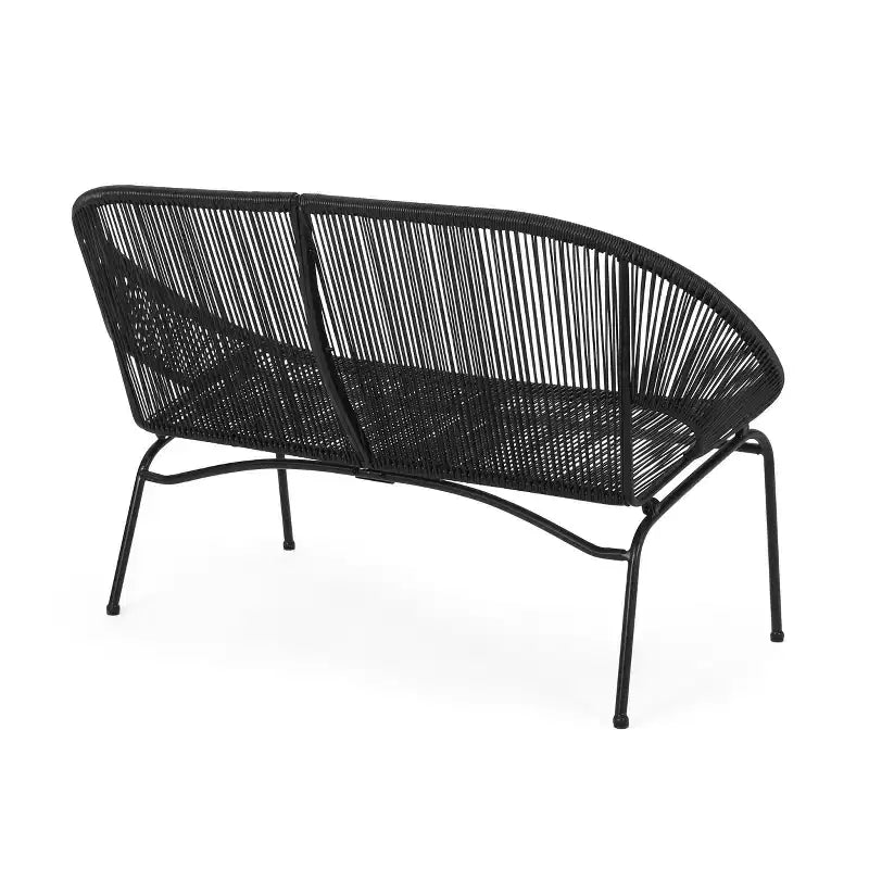 Christopher Knight Home Paoa Set Salotto da Esterno in 3 Pezzi Intrecciato con Struttura in Ferro (Tavolo Non Incluso)