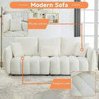 Divano a 3 posti Teddy Velvet 82 con 3 cuscini decorativi