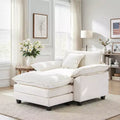 Fauteuil d'appoint surdimensionné en chenille EHMKNP avec pouf