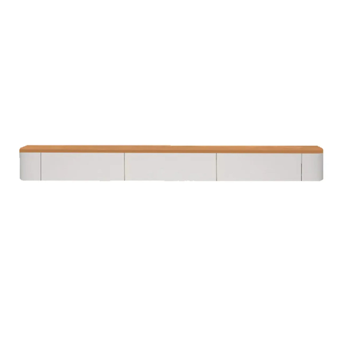 Mobile TV galleggiante contemporaneo in legno bianco con cassetti
