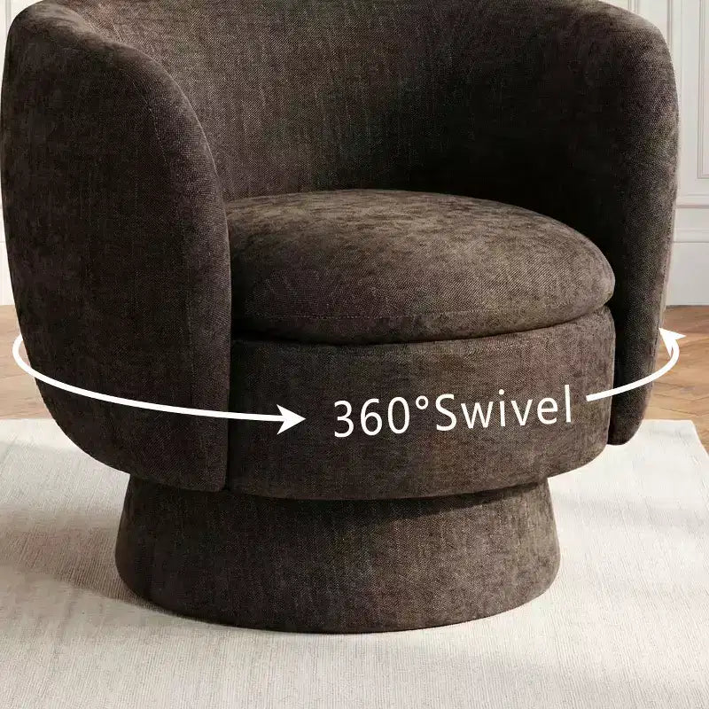 Set di 2 moderne poltrone girevoli a botte con tessuto imbottito, poltrona da salotto girevole a 360 gradi per soggiorno, camera da letto - Panipeachy