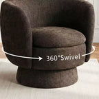 Set di 2 moderne poltrone girevoli a botte con tessuto imbottito, poltrona da salotto girevole a 360 gradi per soggiorno, camera da letto - Panipeachy