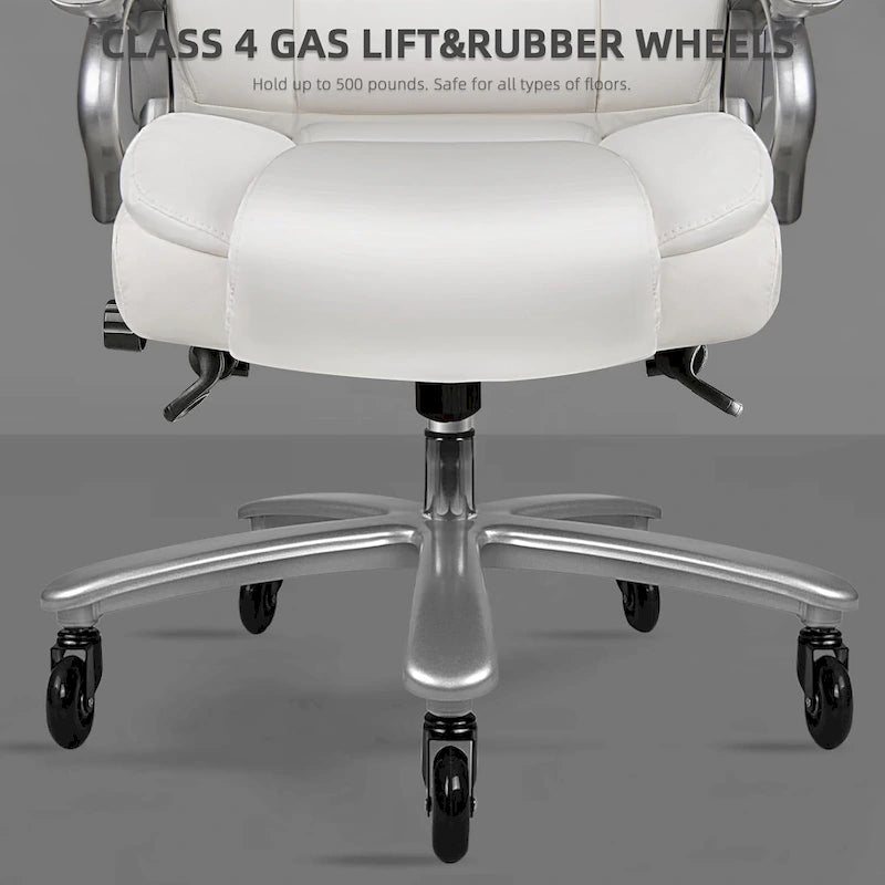 Sedia da Ufficio Direzionale Bossin Extra Large, 500 libbre, Ergonomica con Supporto Lombare Regolabile, Schienale Alto in Pelle PU, per Computer