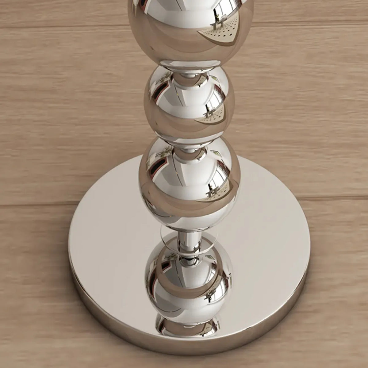Lampadaire moderne décoratif à boules superposées avec abat-jour en tissu