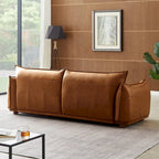 Canapé Manar en cuir véritable, luxe moderne du milieu du siècle