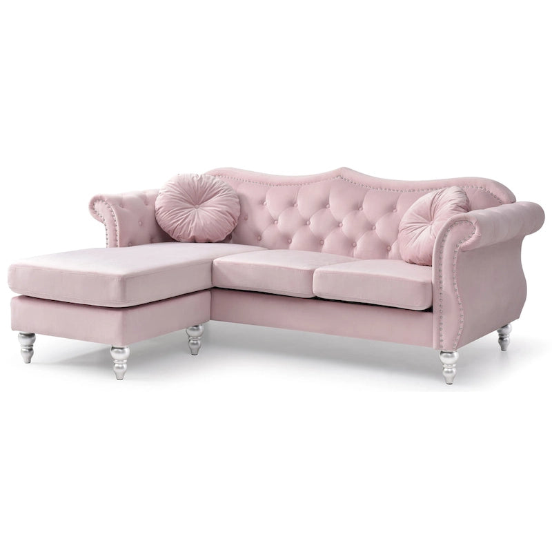 Divano Hollywood Velvet con Chaise Longue Reversibile