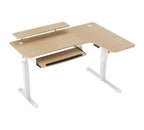 Bureau assis-debout en forme de L EUREKA ERGONOMIC 60x23 avec accessoires