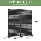 Wide-Narrow Divisorio con alette in acciaio zincato nero, 72x35x16, 6-Schermo domestico a doppia faccia