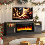 Mobile TV Bossin 70" con caminetto elettrico 36", Mobile TV per televisori fino a 80", 16 colori LED/Centro di intrattenimento