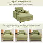 Divano letto Chaise Lounge con pouf contenitore mobile, seduta profonda