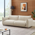 Canapé Manar en cuir véritable, luxe moderne du milieu du siècle