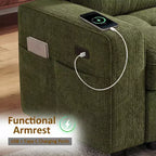 Divano Letto, Divano Estraibile a L da 81 pollici con Chaise Longue Reversibile e Contenitore/Porta USB/Tasca Laterale/Montaggio Senza Attrezzi, Velluto a Coste Beige