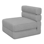 Fauteuil Convertible avec Oreiller, Futon Pliant avec Mousse à Mémoire de Forme et Housse en Lin Amovible pour Salon ou Chambre d'amis
