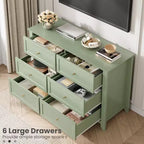 Commode 6 tiroirs, commode haute en bois avec tiroirs profonds, meuble de rangement avec poignées métalliques pour entrée, couloir, salon, chambre d'enfants, placard