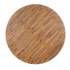 ModernLuxe Set da pranzo rotondo da esterno a 5 pezzi in legno di acacia, tavolo da 47" con 4 sedie a barilotto imbottite per giardino/patio/cortile