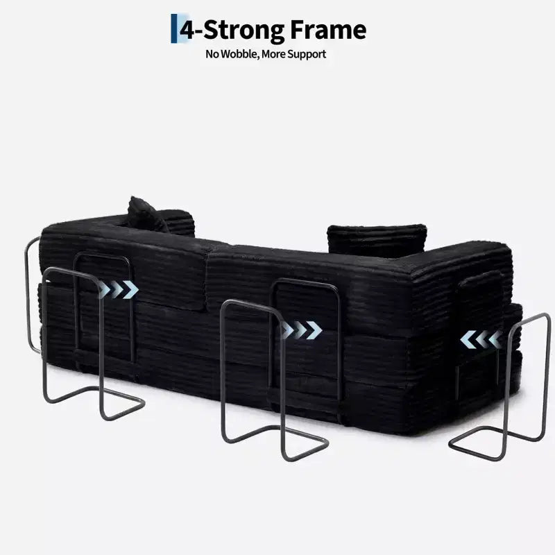 80,7 Divano letto trasformabile 5 in 1 – Velluto a coste, 544 kg, Nessun assemblaggio
