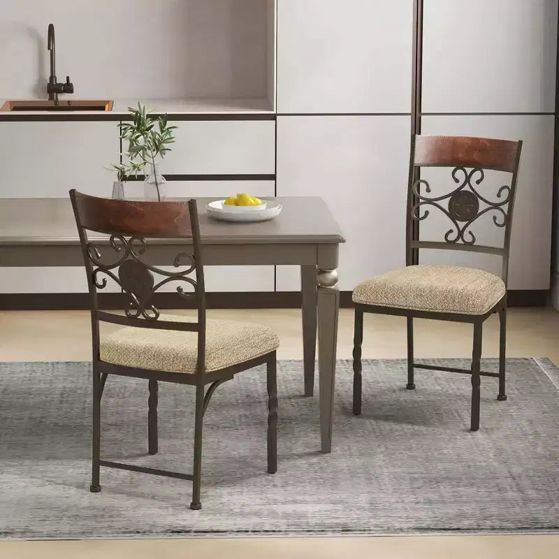 Costway Set di 2/4 sedie da pranzo senza braccioli, set di sedie da cucina con cuscino del sedile