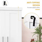 Dispensa da Cucina Moderna, Mobile Autoportante con Ante e Cassetti, Ripiani Regolabili