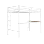 Lit superposé en métal une place sur deux places avec bureau, lit mezzanine une place avec lit inférieur double séparé pour enfants