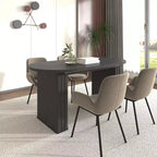 Okak 78IN Tavolo da Pranzo Estensibile per 4-8 Persone, Tavolo da Cucina con Base a Strisce di Legno, Tavolo Pieghevole per Soggiorno, Sala da Pranzo