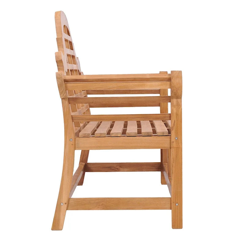 Panca tripla da esterno e giardino in legno di teak Chic Teak Lutyens